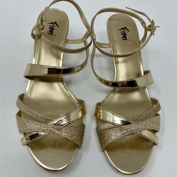 Women’s FIONI Gold Glitter Heels Size 9W - Picture 2 of 9